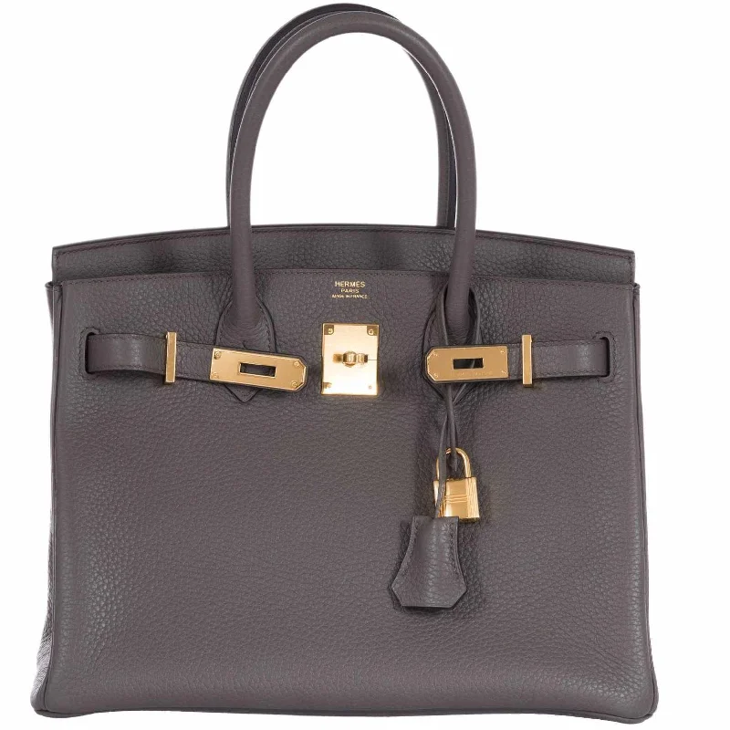 Hermès Birkin 30 Etain Tin Grey Clemence Gold Hardware