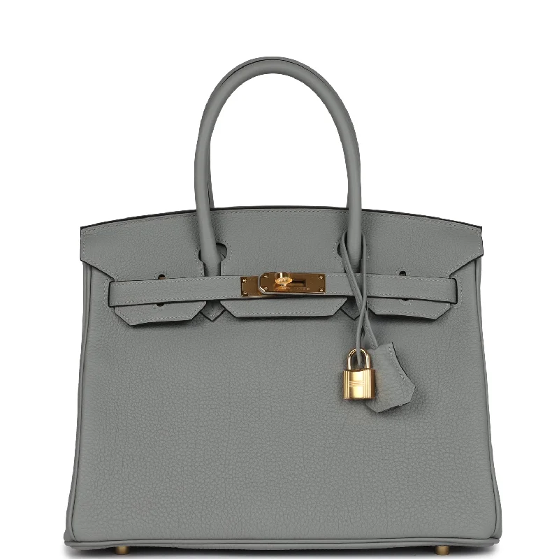 Hermes Birkin 30 Gris Mouette Togo Gold Hardware