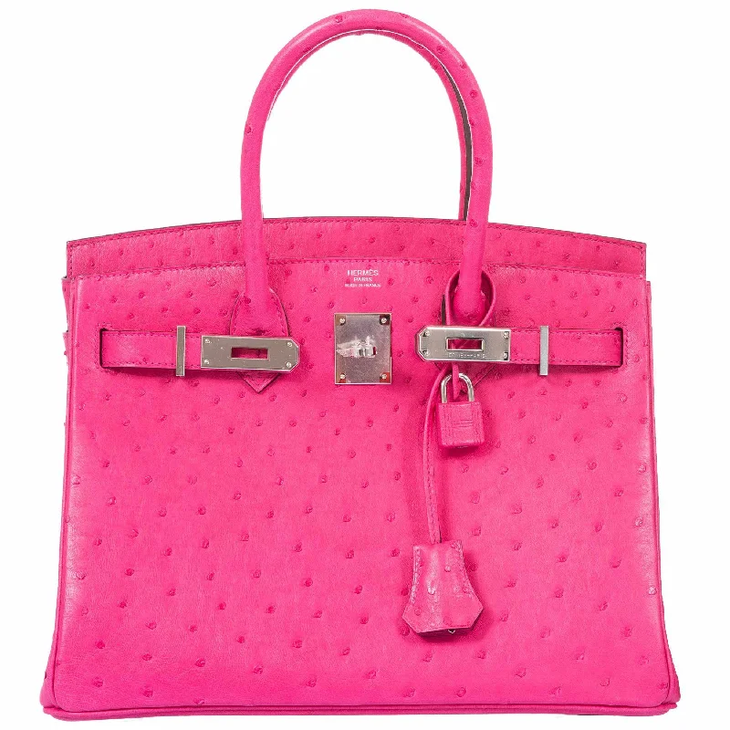 Hermès Birkin 30 Rose Tyrien Ostrich Palladium Hardware