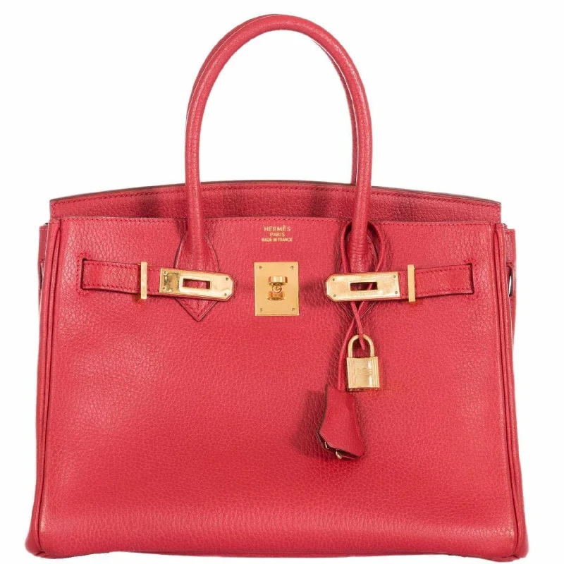 Hermès Birkin 30 Rouge Vif Ardennes Gold Hardware - 2001, E Square