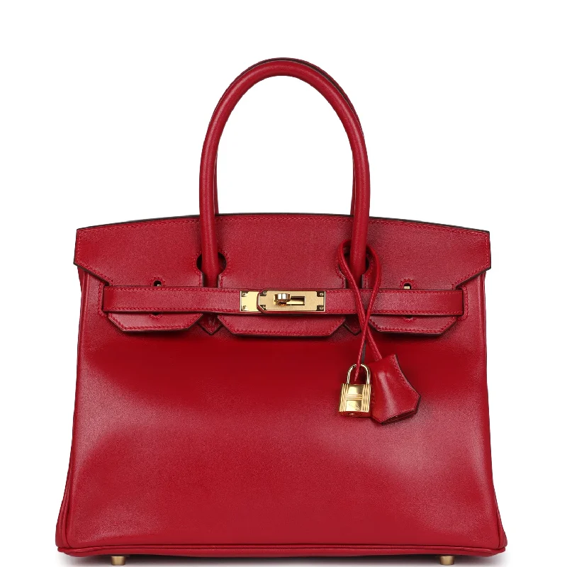 Hermes Birkin 30 Rouge Vif Tadelakt Gold Hardware