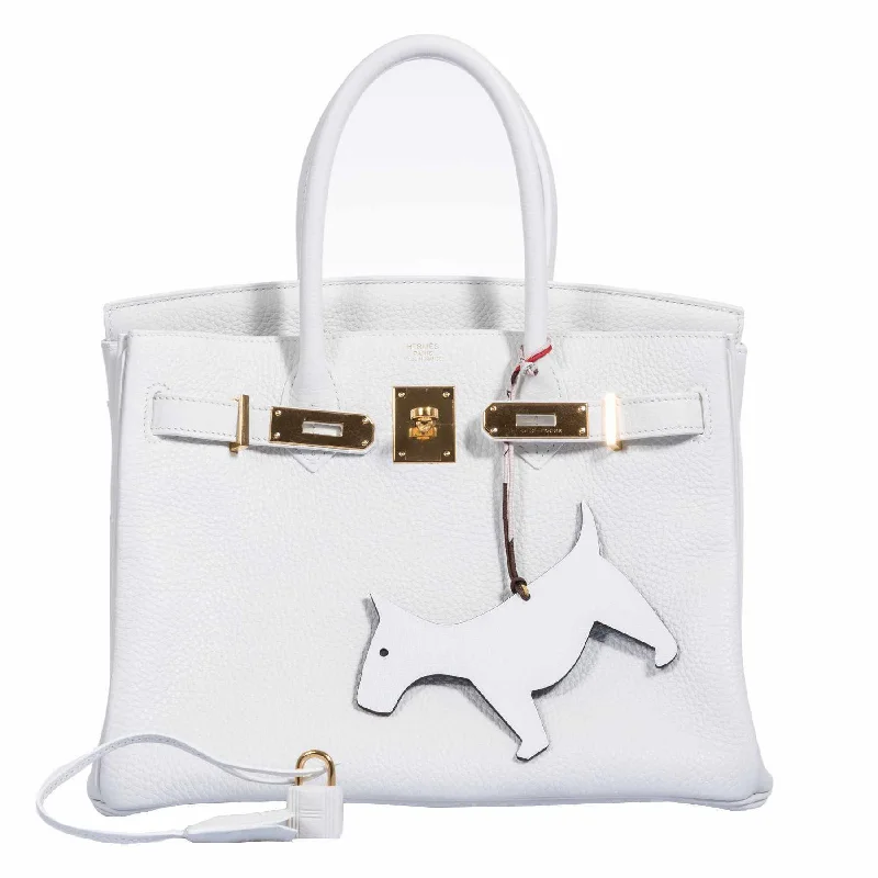 Hermès Birkin 30 White Clemence Gold Hardware