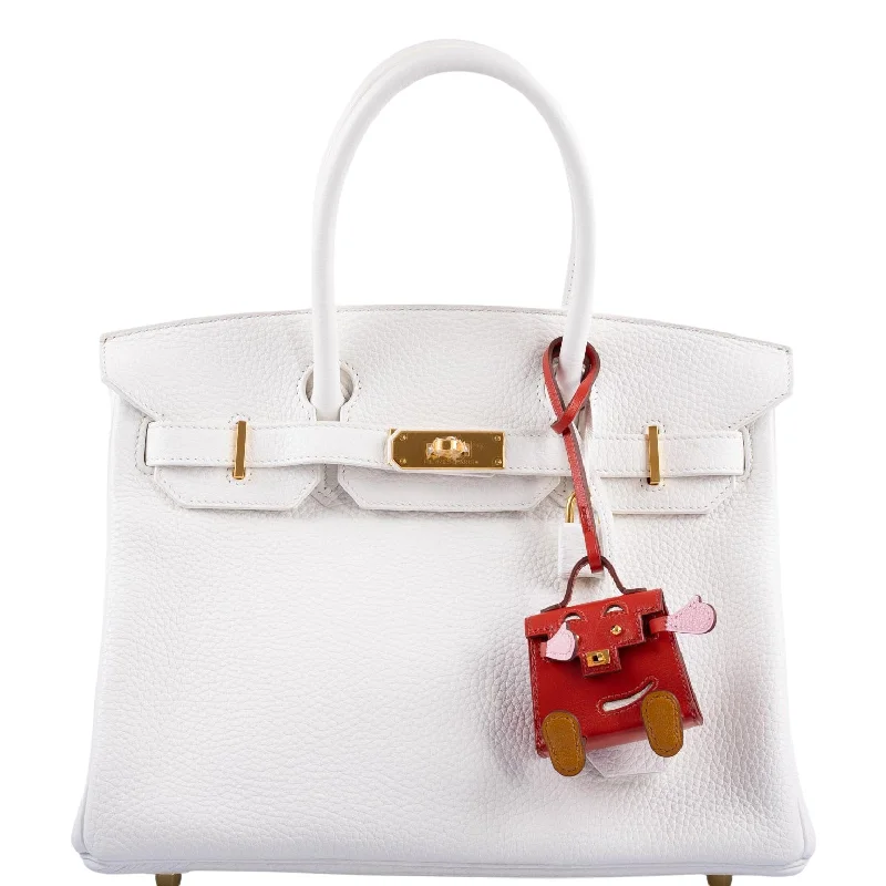 Hermès Birkin 30 White Clemence with Gold Hardware