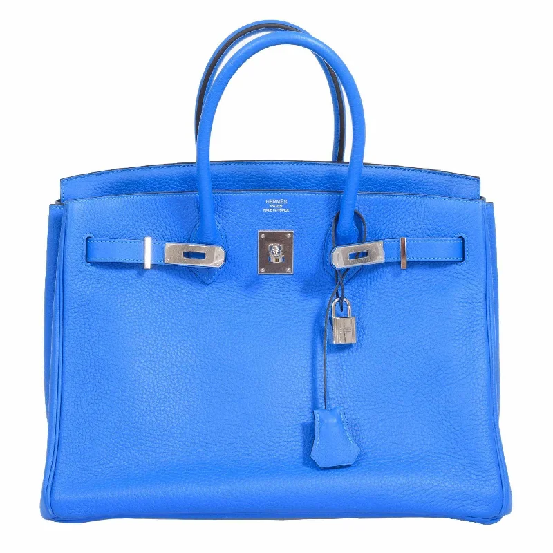 Hermès Birkin 35 Bleu Hydra Clemence Palladium Hardware