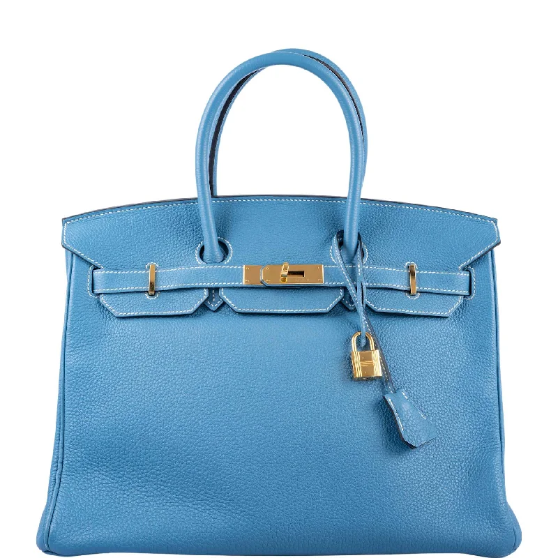 Hermès Birkin 35 Blue Jean Togo Gold Hardware