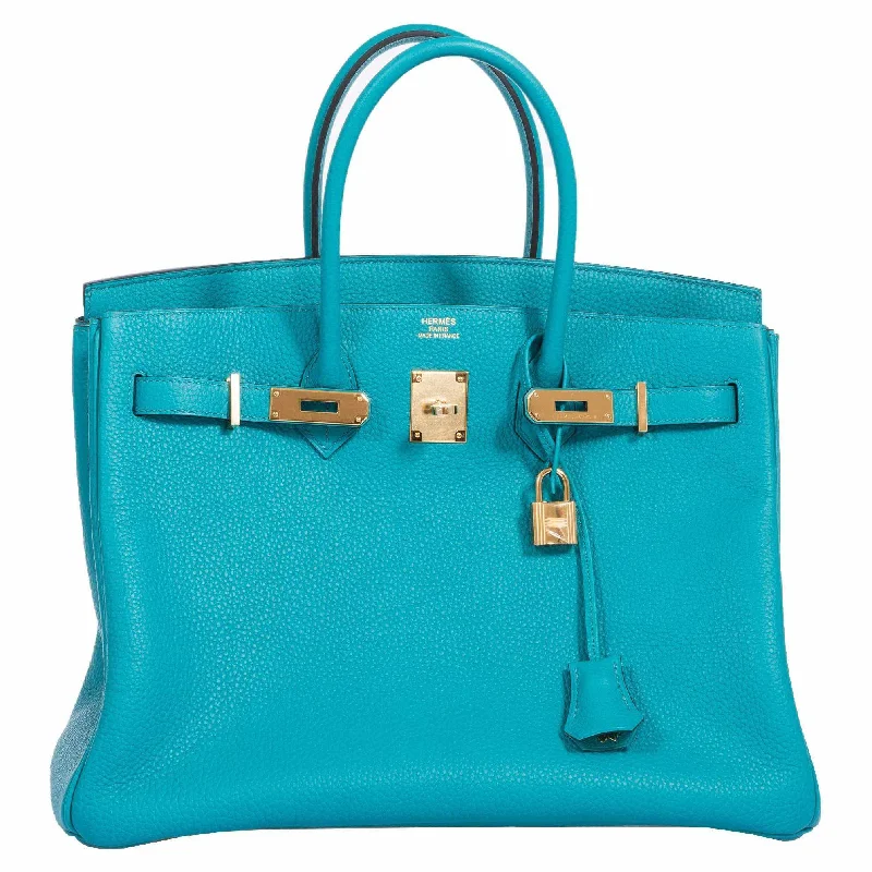 Hermès Birkin 35 Blue Paon Clemence Gold Hardware