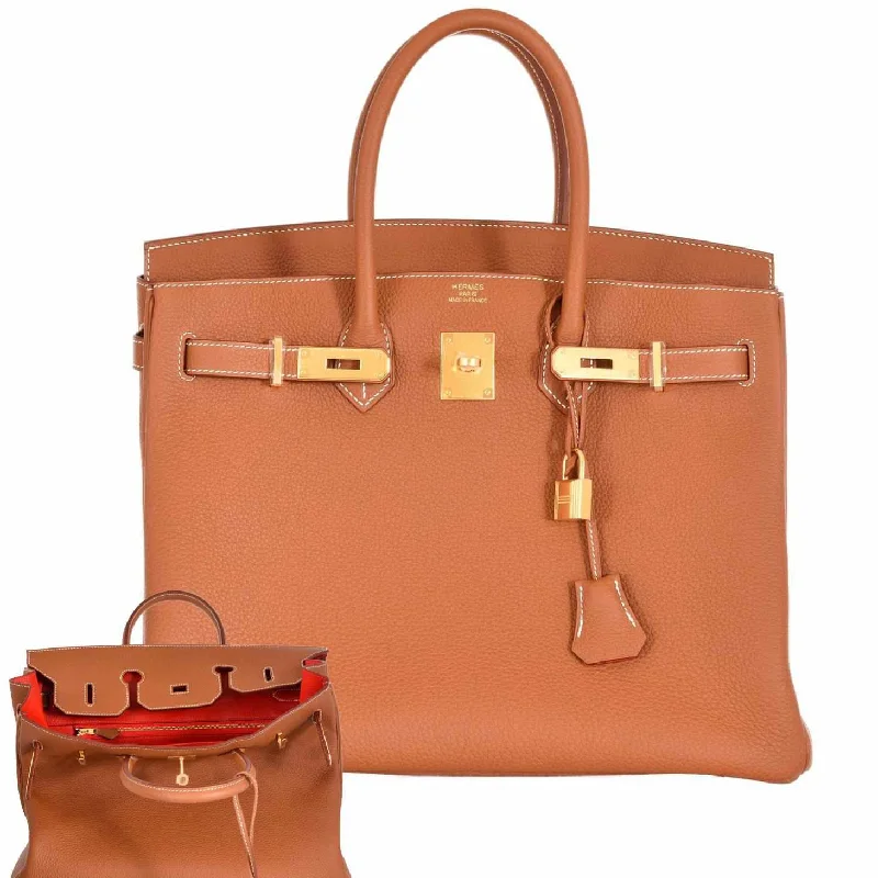 Hermès Birkin 35 Gold Verso Geranium Togo Gold Hardware