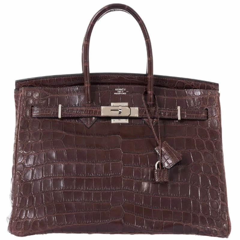 Hermès Birkin 35 Matte Havane Niloticus Crocodile Palladium Hardware