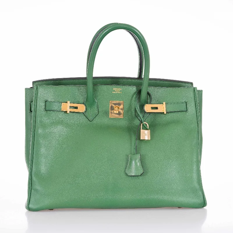 Hermès Birkin 35 Pelouse Green Courchevel Gold Hardware