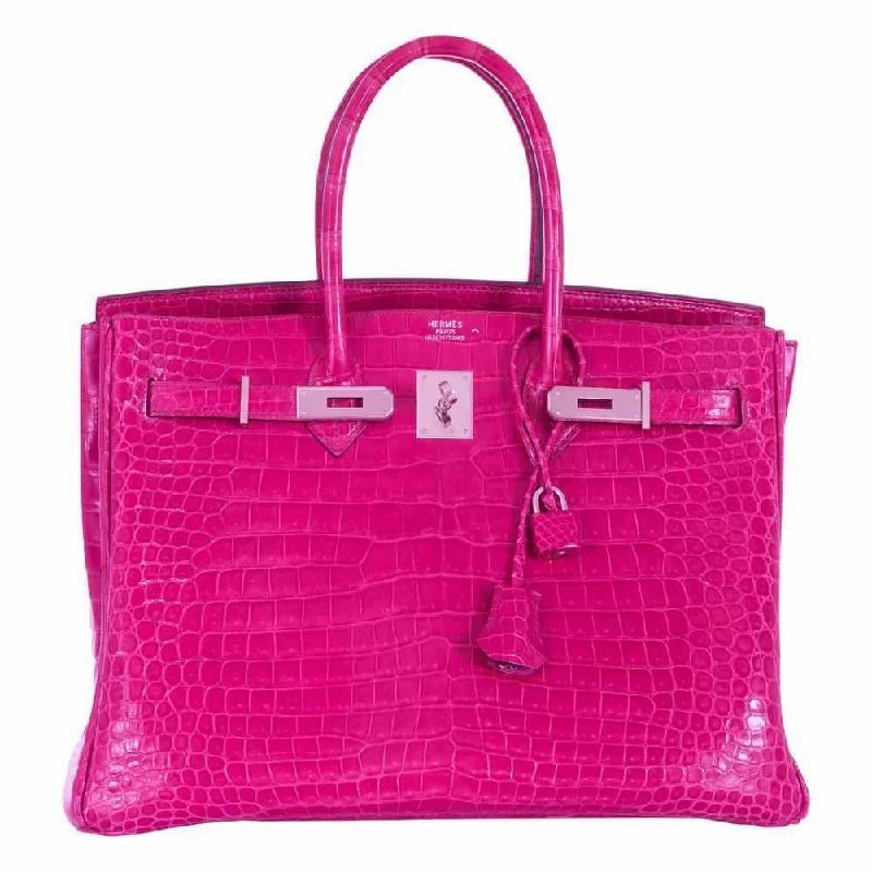 Hermès Birkin 35 Crocodile Pink Fuchsia Palladium Hardware