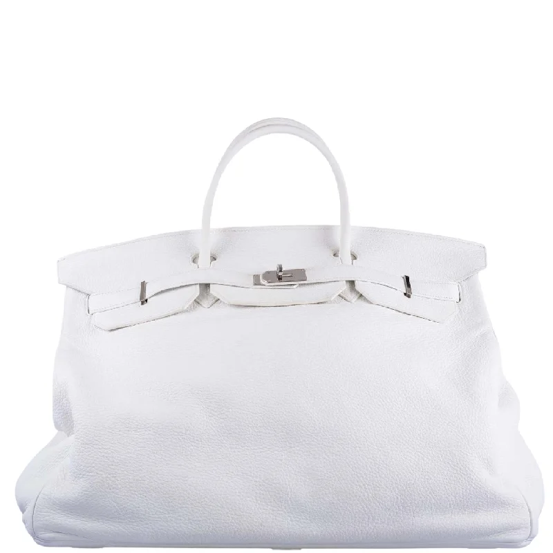 Hermès Birkin 55 White Togo Palladium Hardware Travel Bag