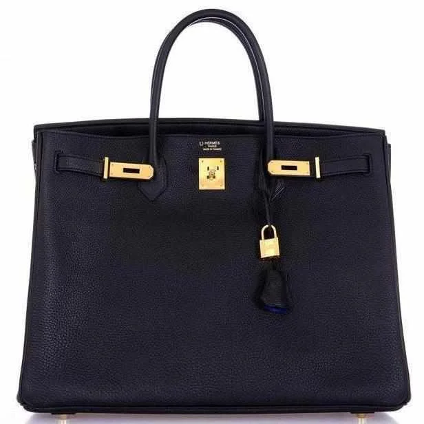 Hermès Birkin 40 Black With Bleu Electric Interior Togo Gold Hardware