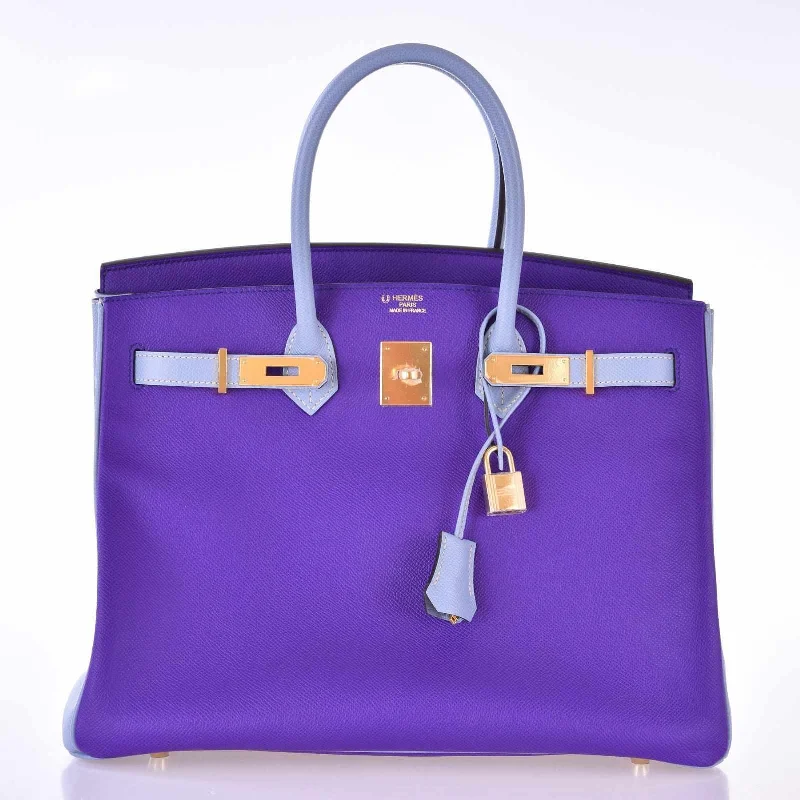 Hermès Birkin 35 HSS Crocus And Blue Lin Epsom Gold Hardware