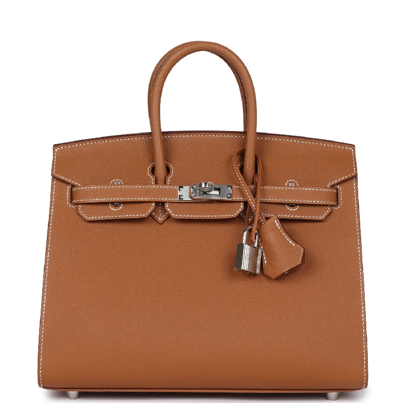 Hermes Birkin Sellier 25 Gold Epsom Palladium Hardware