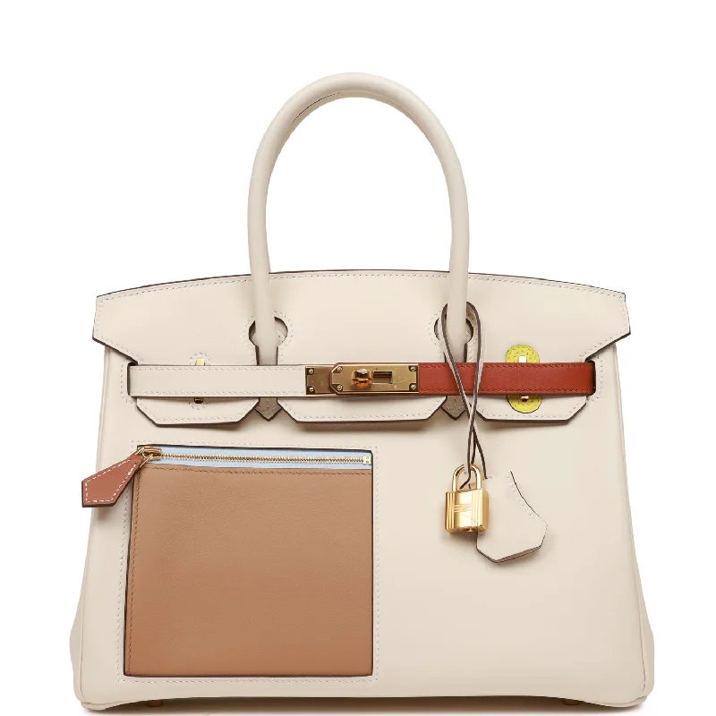 Hermes Colormatic Birkin 30 Nata, Chai and Cuivre Swift Gold Hardware