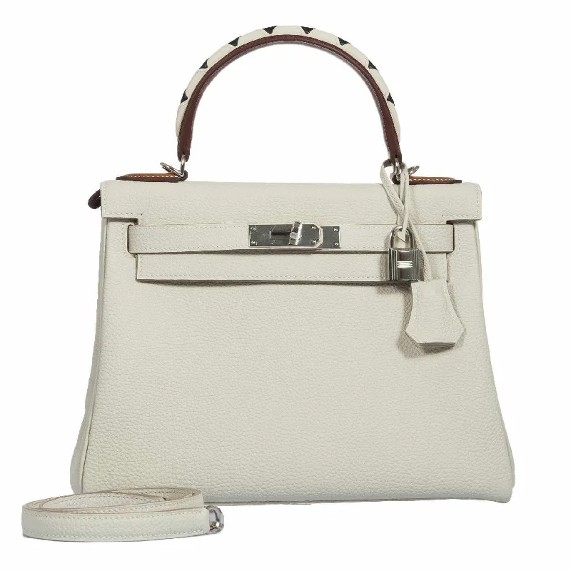 Hermès Kelly 28 Au Galop Craie Togo Palladium Hardware