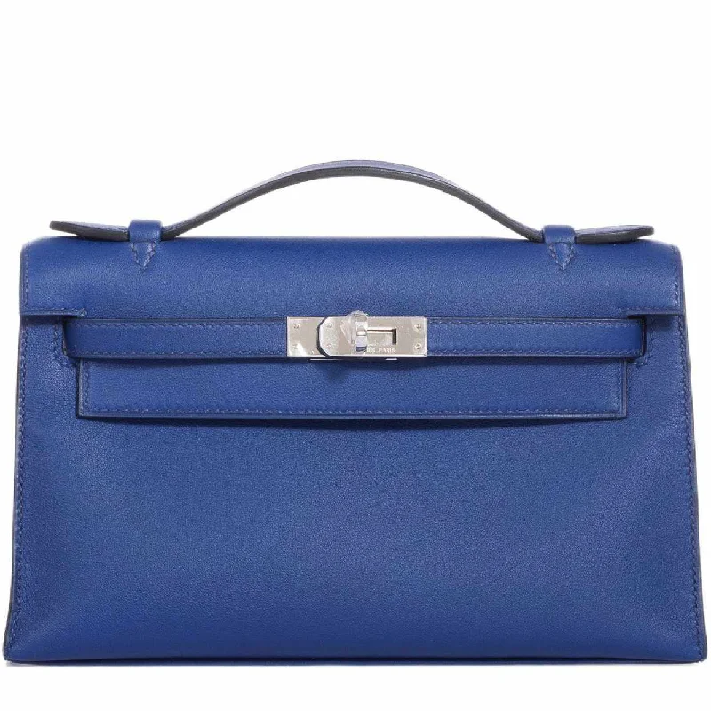 Hermès Kelly Mini Pochette Bleu Saphir Swift Palladium Hardware