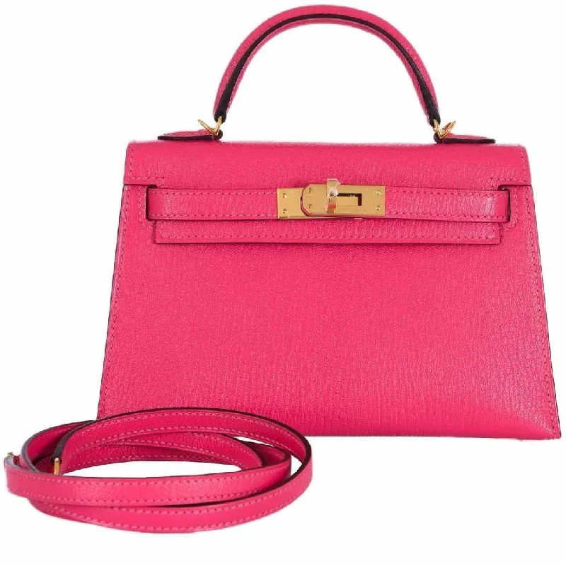 Hermès Kelly 20 Mini II Sellier Rose Lipstick Pink Chevre Gold Hardware