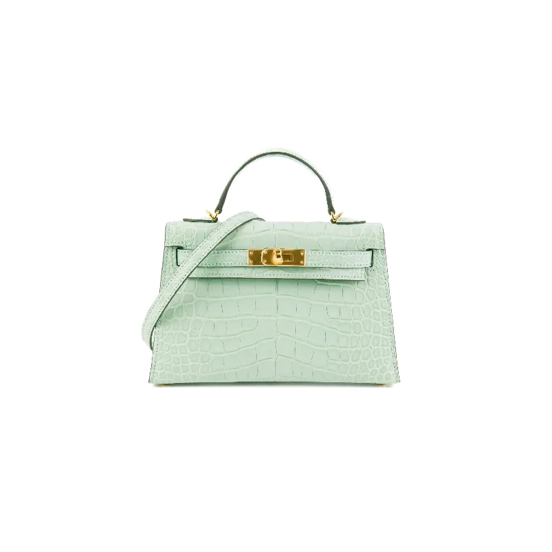 Hermes Mini Kelly Alligator Vert D'Eau B Stamp (2023)