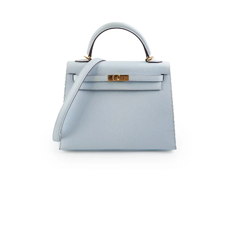 Hermes Kelly 25 Blue Brume GHW Epsom - Y Stamp