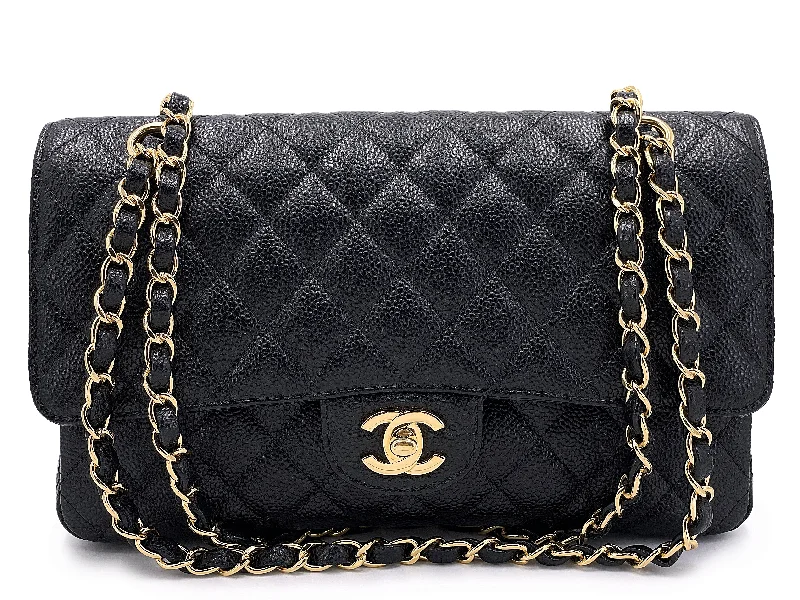 Chanel Black Caviar Classic Medium Double Flap Bag GHW