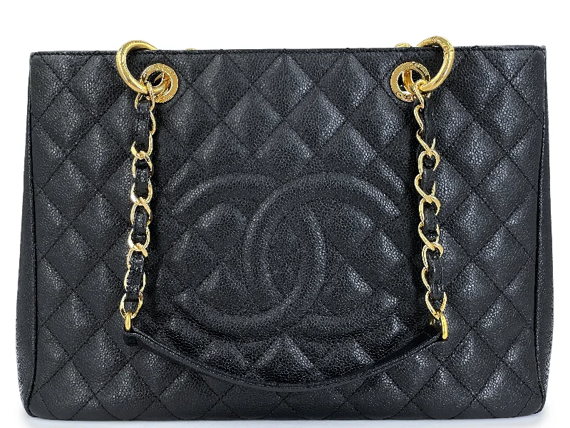 Chanel GST Black Caviar Grand Shopper Tote Bag GHW