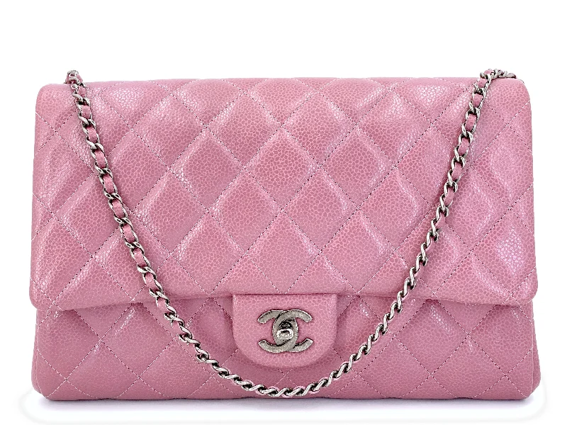 Chanel Mauve Pink Caviar Timeless Clutch Flap with Chain Bag RHW