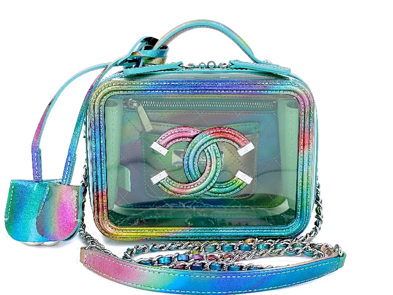 Chanel 20C Rainbow Filigree PVC Vanity Case Bag