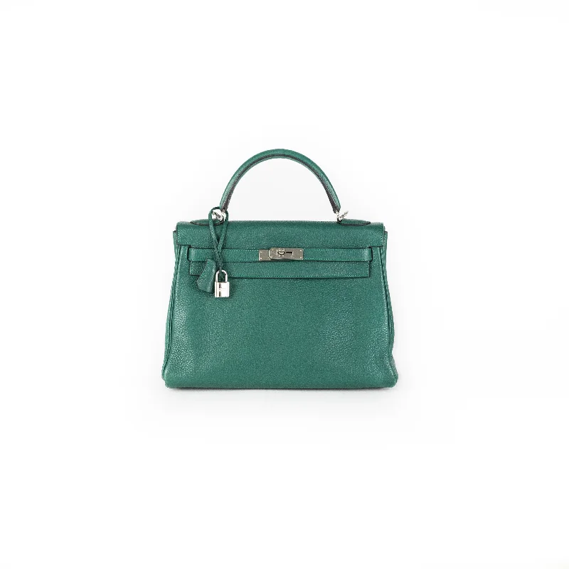 Hermes Kelly 32 Green Malachite Togo - Q Stamp