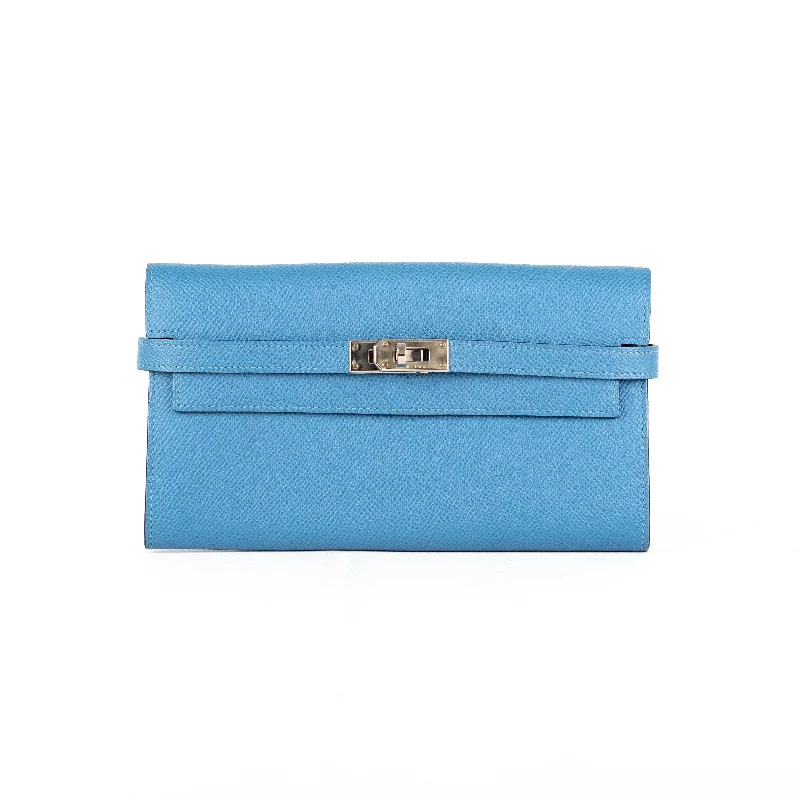 Hermes Kelly Wallet Blue