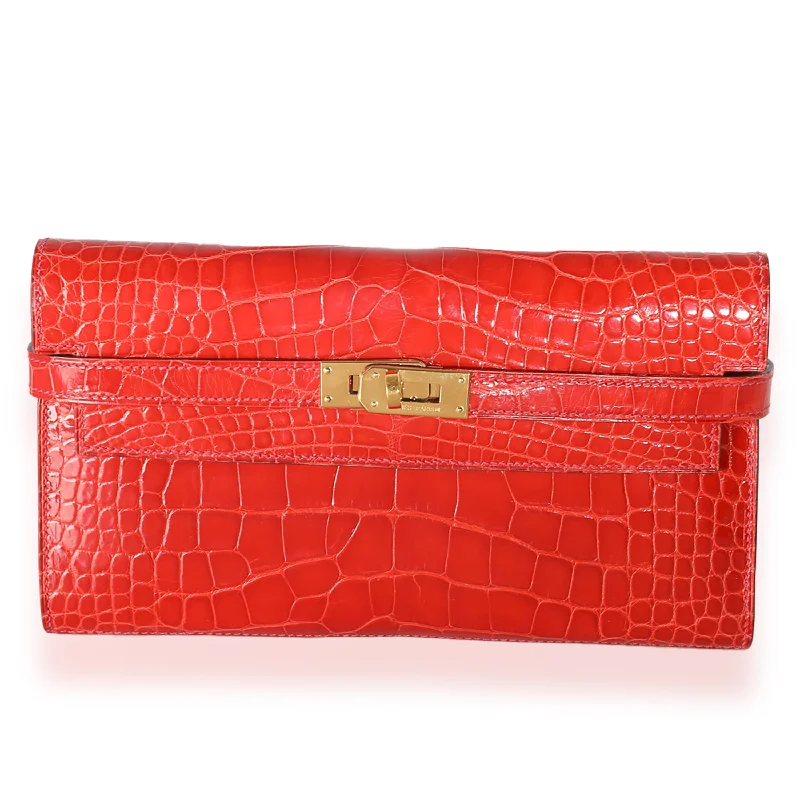 Hermes Geranium Alligator Mississippiensis Kelly Wallet GHW