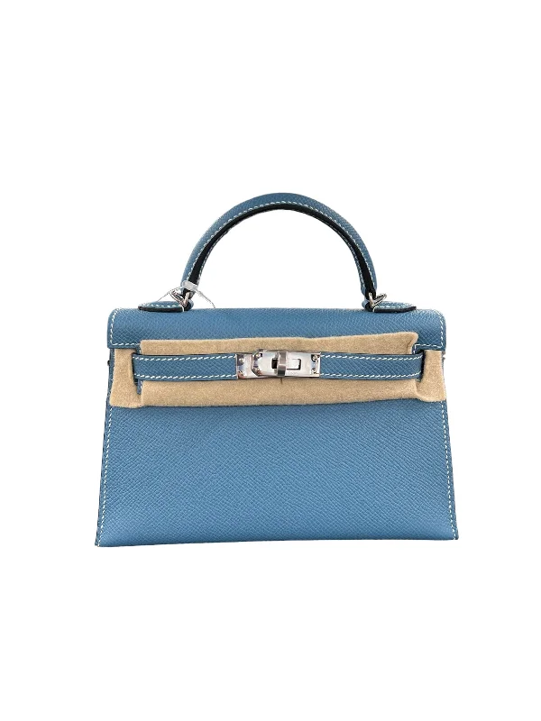 Hermes Kelly 20 Bleu Jean Epsom PHW #B SKCB-080982