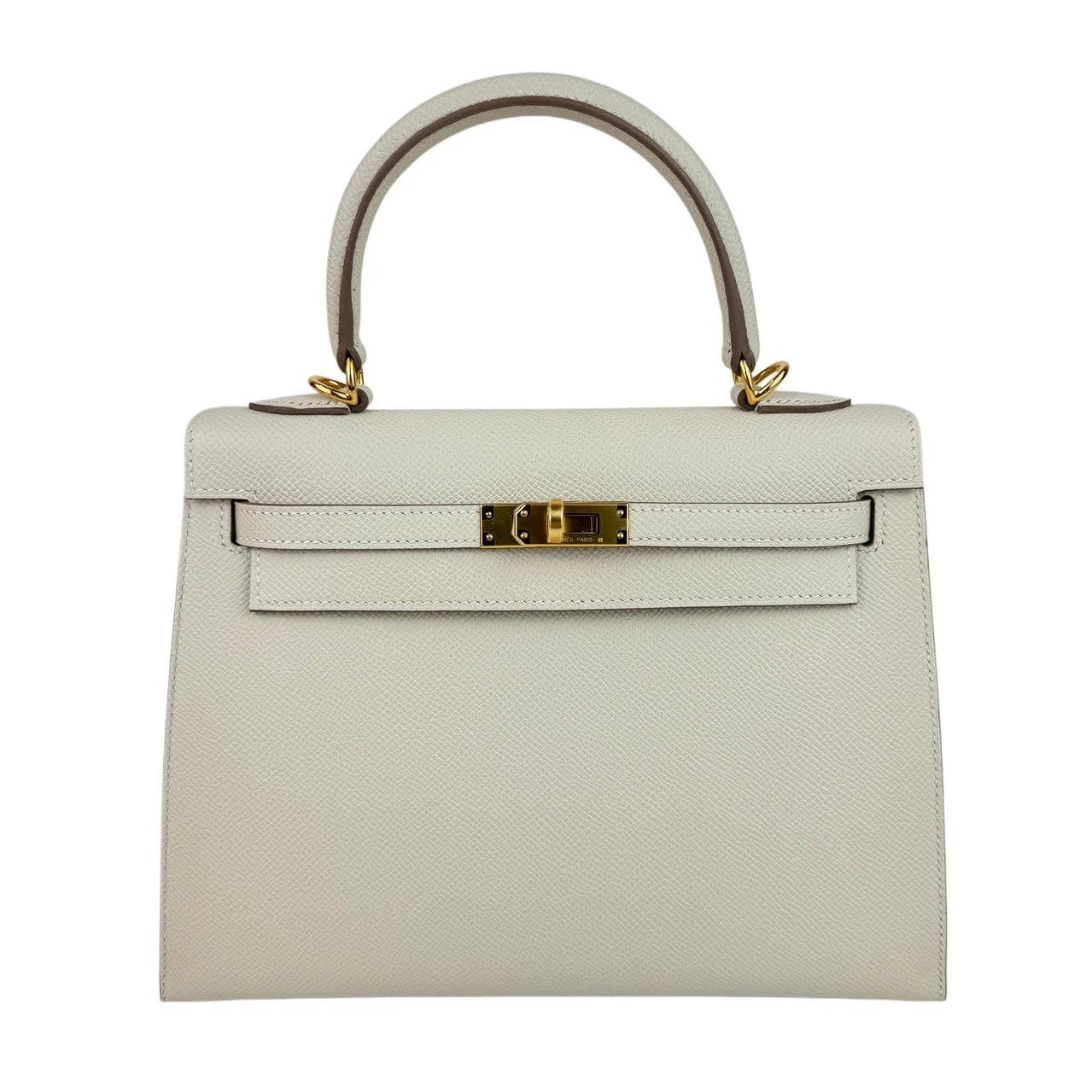 Hermes Kelly 25 Sellier Craie Epsom GHW #W SKCB-126488