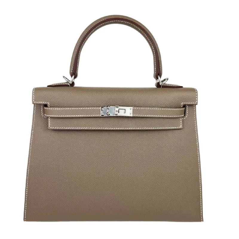 Hermes Kelly 25 Sellier Etoupe Epsom PHW #B SKCB-075295