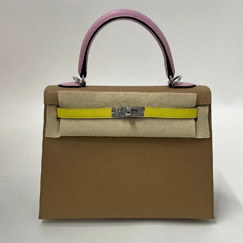 Hermes Kelly 25 Sellier Tricolor Chai/Lime/Mauve Sylvester Epsom PHW #B SKCB-079342