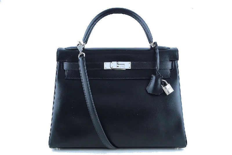 Hermes Kelly Bag, 32cm Black Box calf Retourne PHW