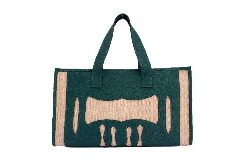 Hermes Petite H Malachite Mix Canvas Tote, no Dust Cover