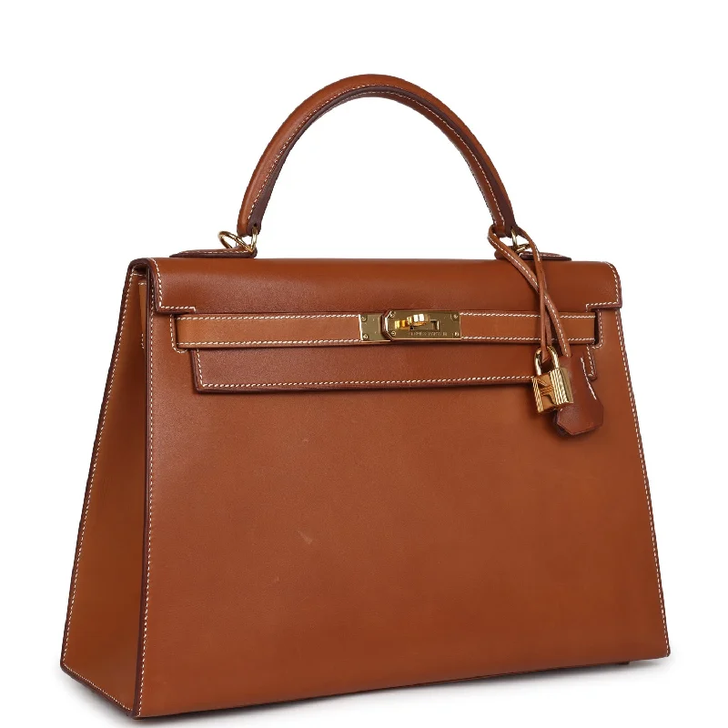 Hermes Sellier Kelly 32 Fauve Barenia Gold Hardware