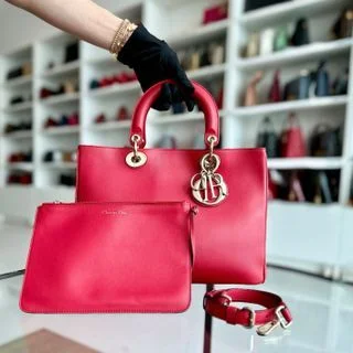 Diorissimo Medium Smooth Calfskin Pink Red GHW