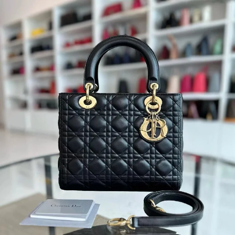 Lady Medium Black Lambskin GHW