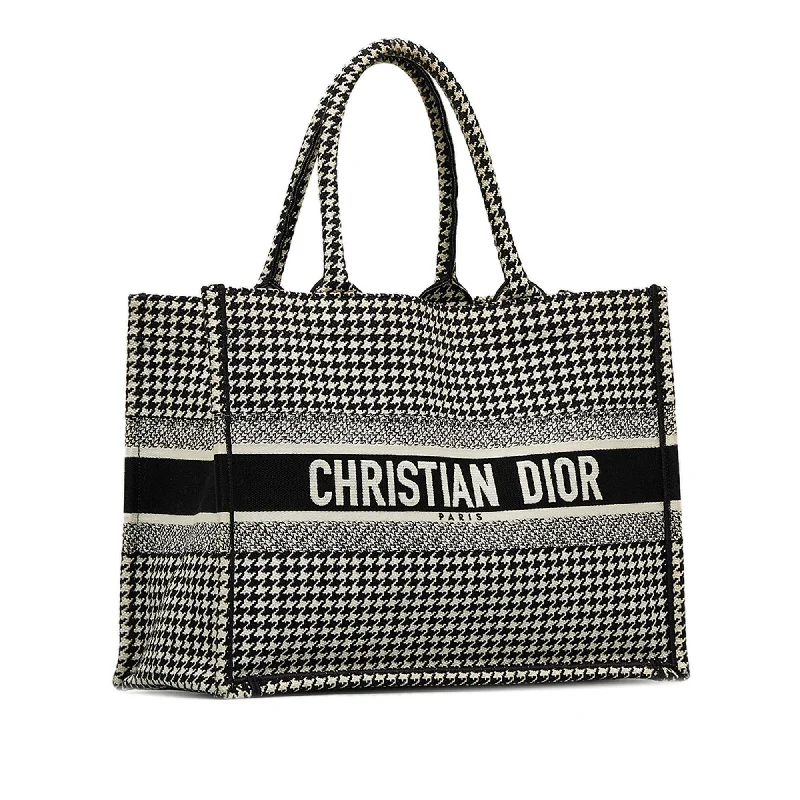 Dior Medium Houndstooth Embroidered Book Tote (AoRUVr)