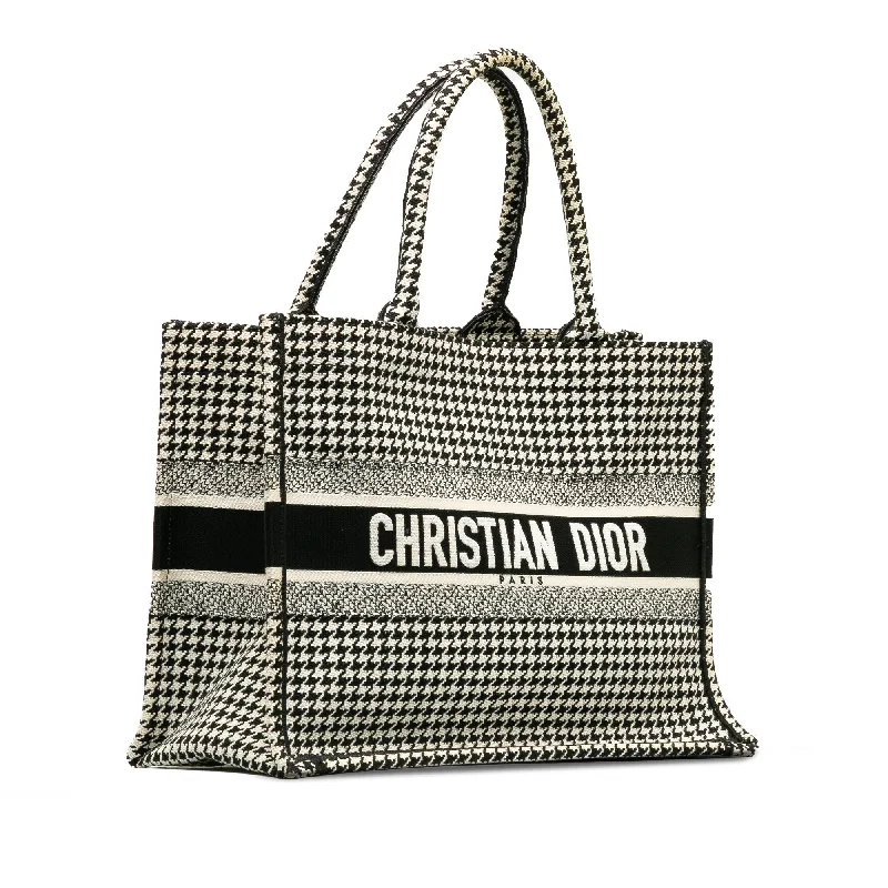 Dior Medium Houndstooth Embroidered Book Tote (tlTS9H)