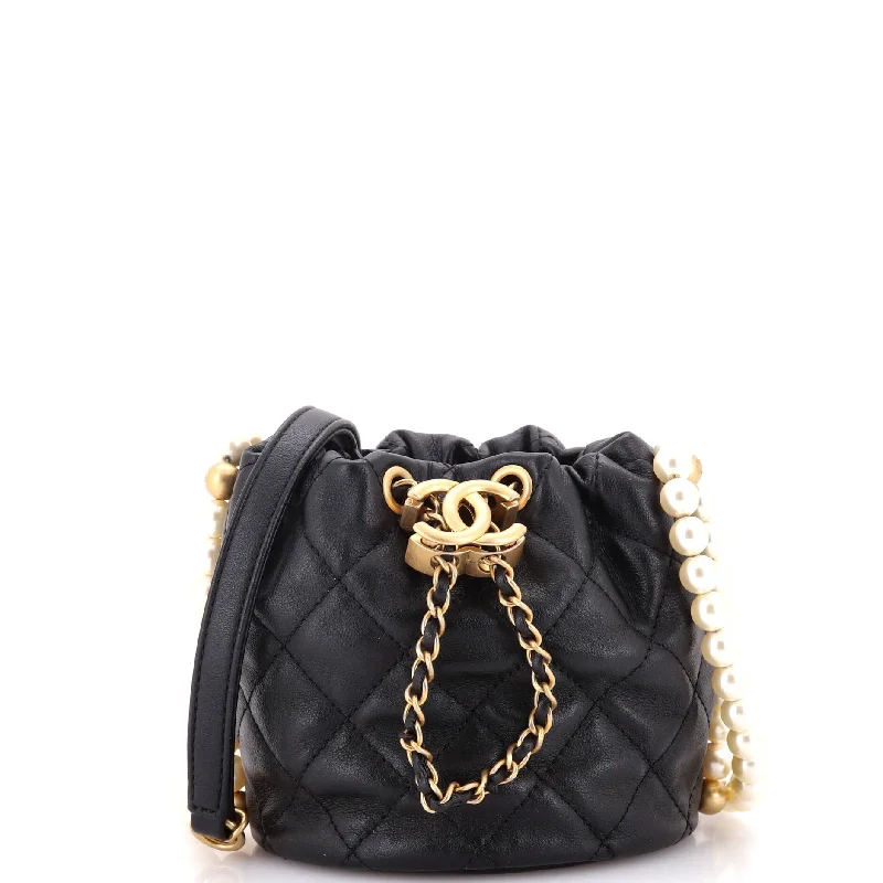 About Pearls Bucket Bag Quilted Calfskin Mini