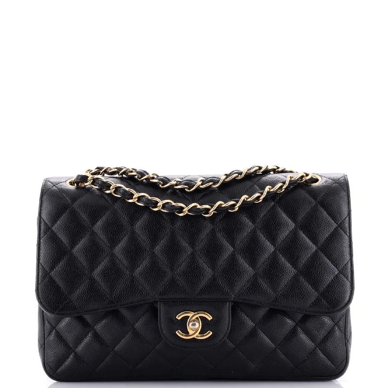 Classic Double Flap Bag Quilted Caviar Jumbo