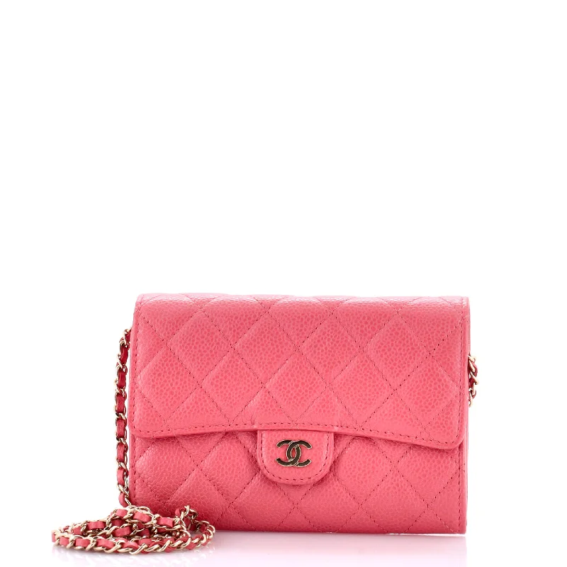 Classic Flap Wallet Crossbody Bag Quilted Caviar Mini