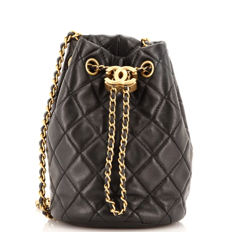 Pearl Crush Bucket Bag Quilted Lambskin