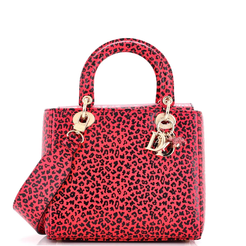 Lady Dior Bag Printed Leather Medium