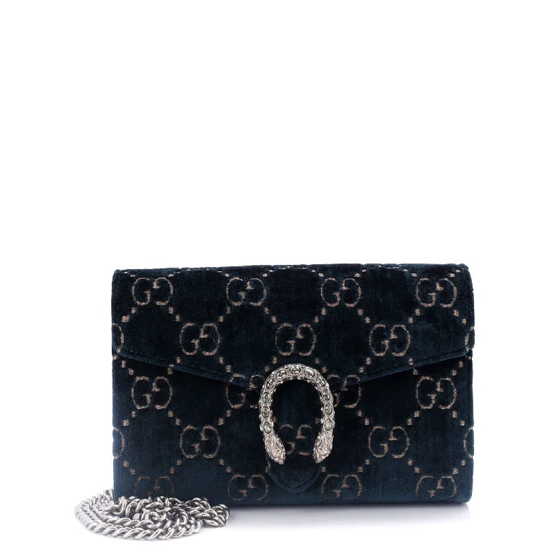 Dionysus Chain Wallet GG Velvet Small