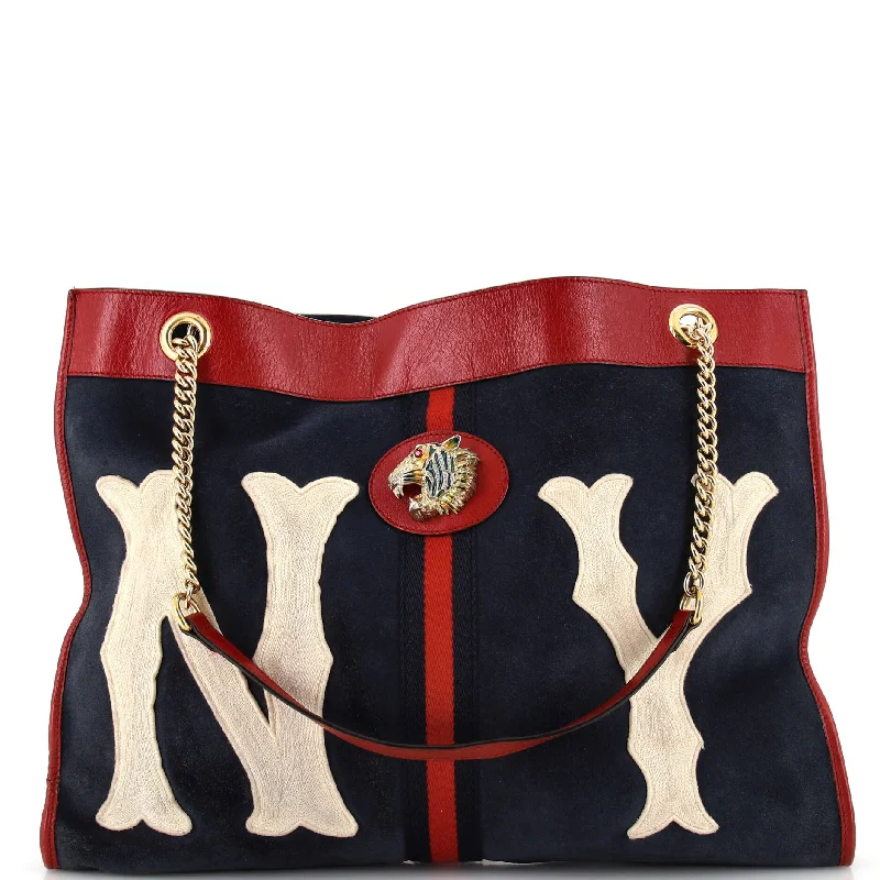 Rajah Chain Tote Suede with Applique Large